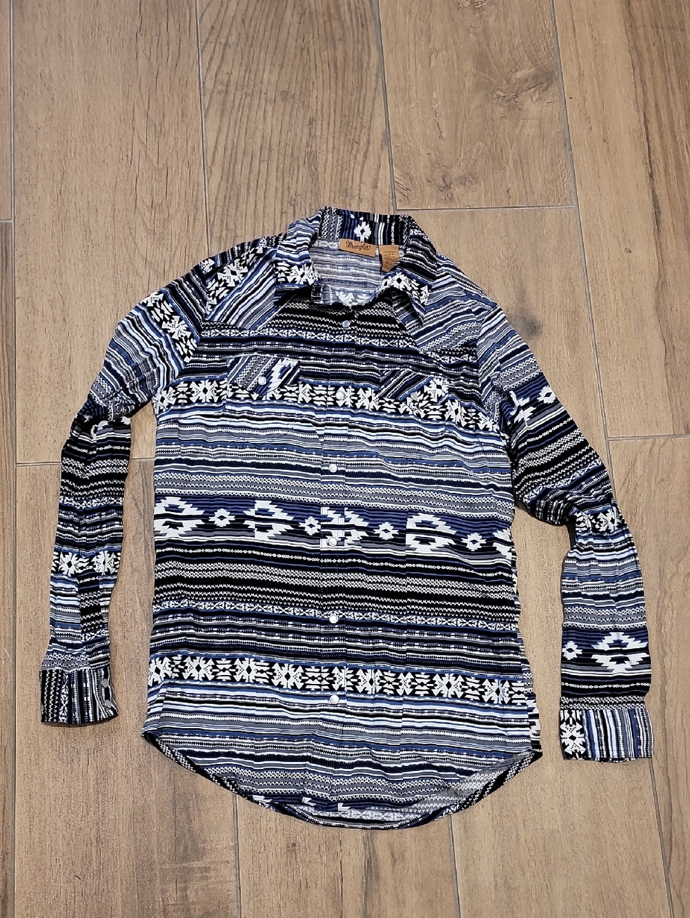 Wrangler Western Shirt S Blue Rodeo